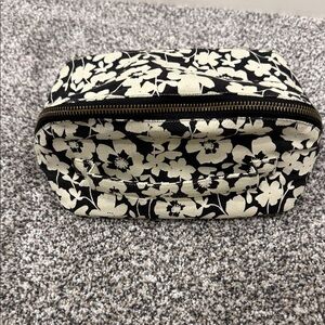 Karma Floral Black and White Women's Cotton Versatile Cosmetic Travel Bag